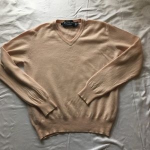 100% Cashmere Blush Pink Peach V-Neck M